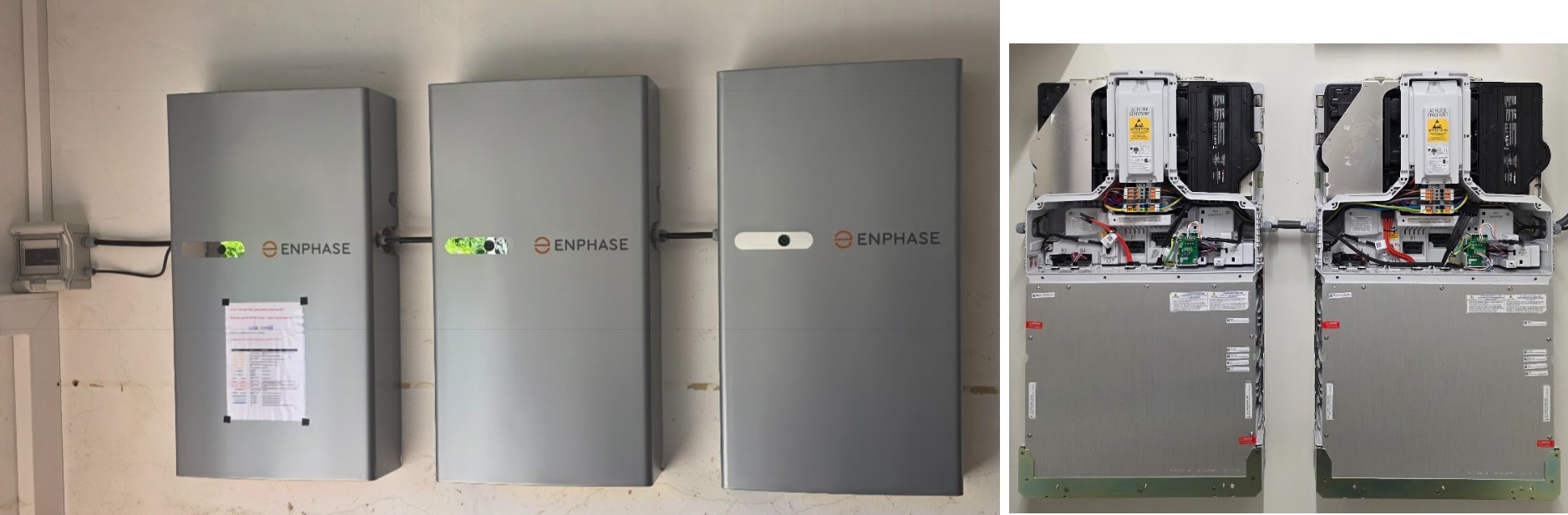 Enphase batterij in garage & batterij zonder kap